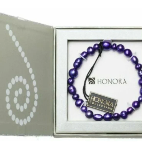 COPY - Honora Purple Pearl Bracelet - Picture 2 of 5